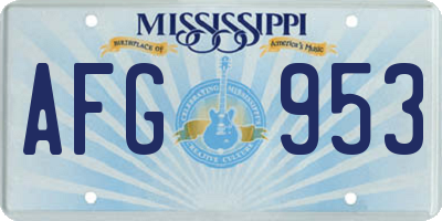 MS license plate AFG953