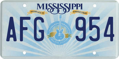 MS license plate AFG954