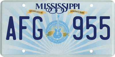 MS license plate AFG955