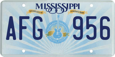 MS license plate AFG956