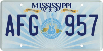 MS license plate AFG957