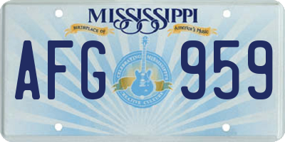 MS license plate AFG959