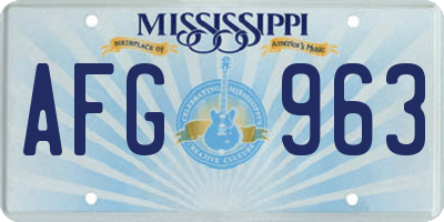 MS license plate AFG963