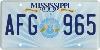 MS license plate AFG965
