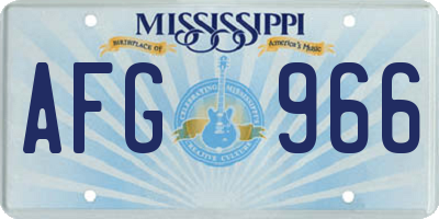 MS license plate AFG966