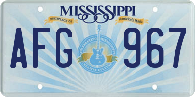 MS license plate AFG967