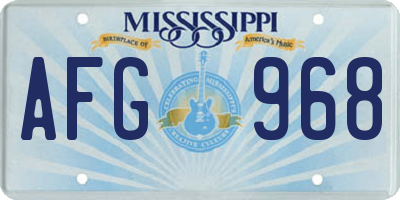 MS license plate AFG968