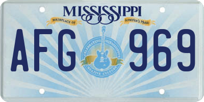 MS license plate AFG969