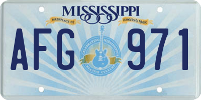 MS license plate AFG971