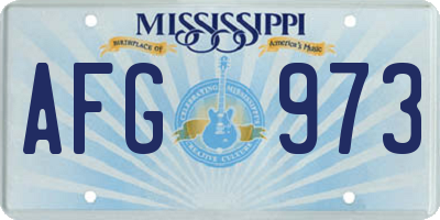 MS license plate AFG973