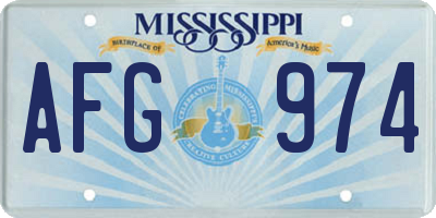 MS license plate AFG974