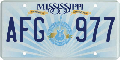 MS license plate AFG977