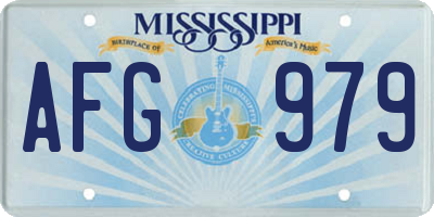 MS license plate AFG979