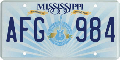 MS license plate AFG984