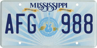 MS license plate AFG988