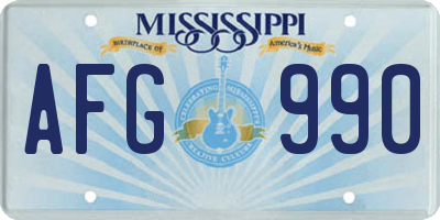 MS license plate AFG990
