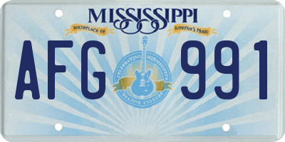 MS license plate AFG991