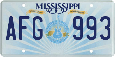 MS license plate AFG993