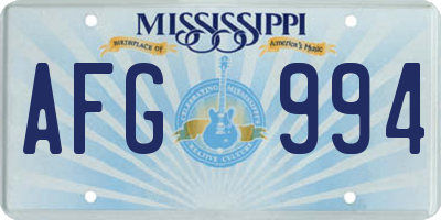 MS license plate AFG994