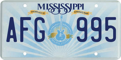 MS license plate AFG995
