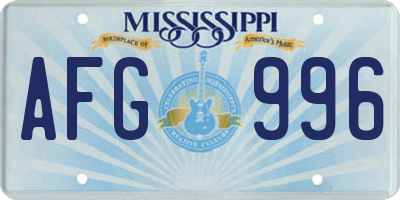 MS license plate AFG996