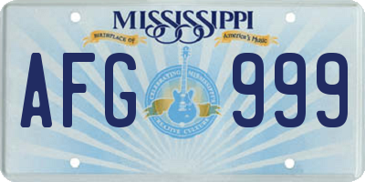 MS license plate AFG999