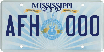 MS license plate AFH000