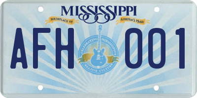 MS license plate AFH001