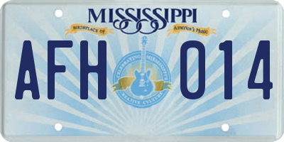 MS license plate AFH014