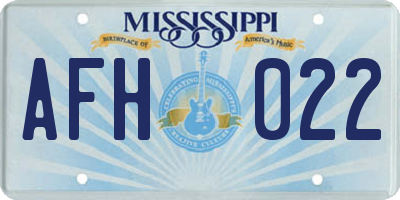 MS license plate AFH022