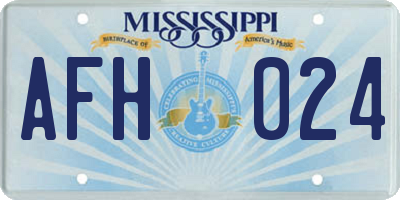 MS license plate AFH024
