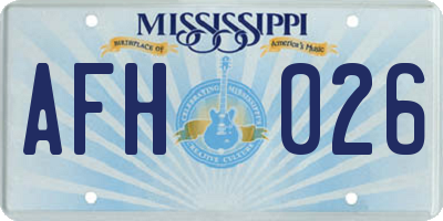 MS license plate AFH026
