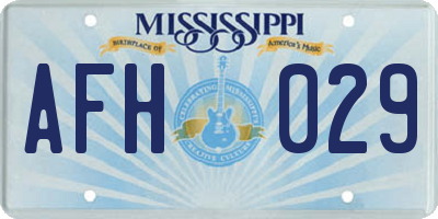 MS license plate AFH029