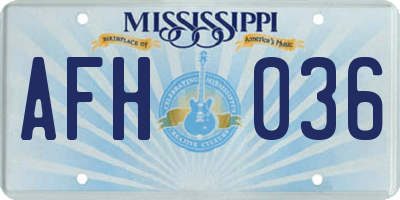 MS license plate AFH036