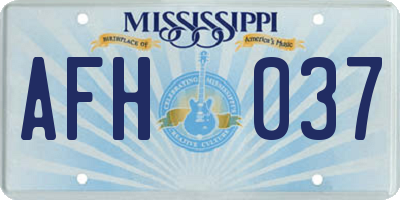 MS license plate AFH037