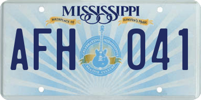 MS license plate AFH041