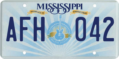 MS license plate AFH042