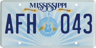 MS license plate AFH043
