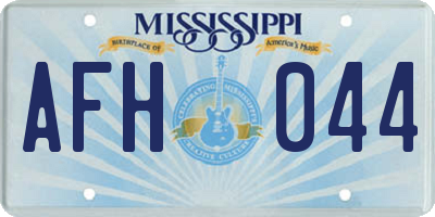 MS license plate AFH044