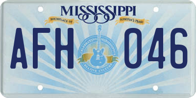MS license plate AFH046