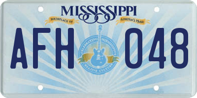 MS license plate AFH048
