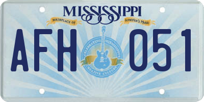 MS license plate AFH051