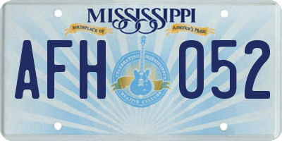 MS license plate AFH052