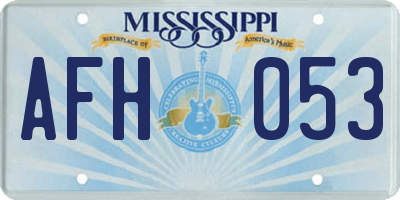 MS license plate AFH053