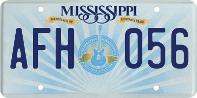 MS license plate AFH056