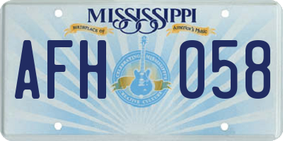 MS license plate AFH058