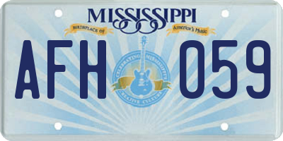 MS license plate AFH059