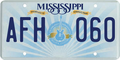 MS license plate AFH060
