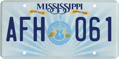 MS license plate AFH061