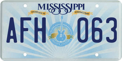 MS license plate AFH063